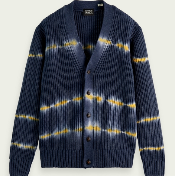 A3 Scotch and Soda Tie-dye rib knit cardiganmen's size small